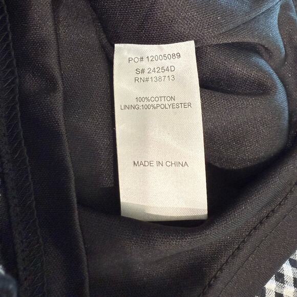 Black and White Gingham Cotton Ruffle Frill Feminine Romper- M - Picture 12 of 12